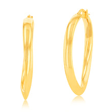 Load image into Gallery viewer, 9ct Yellow Gold Silverfilled Fancy 30mm Hoop Earrings