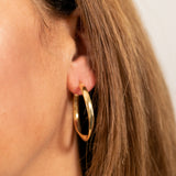 9ct Yellow Gold Silver Filled Fancy 30mm Hoop Earrings