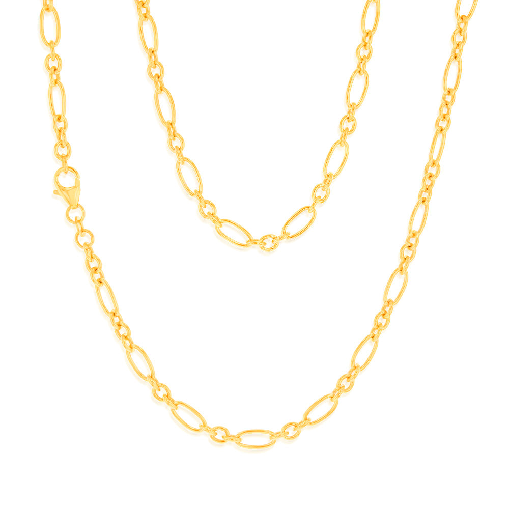 9ct Yellow Gold Silver-filled Fancy 100Gauge 45cm Chain