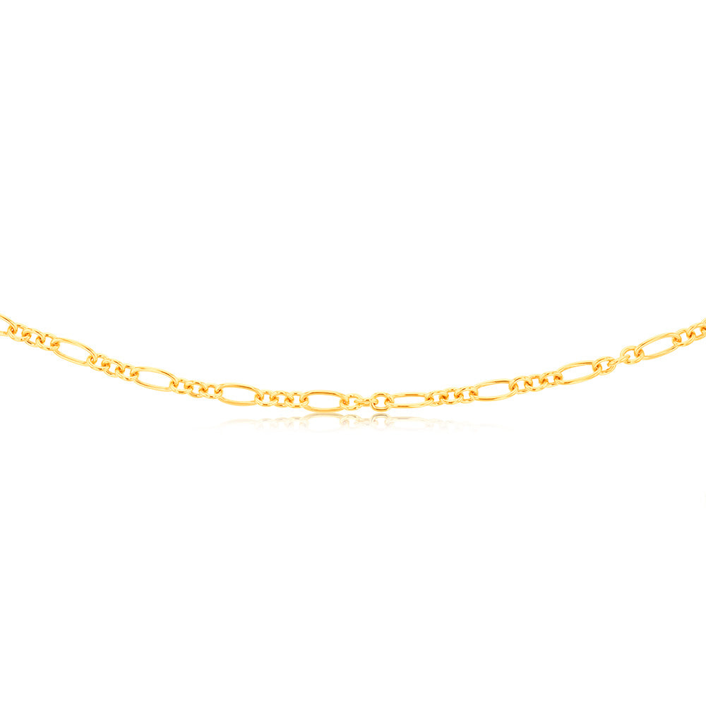 9ct Yellow Gold Silver-filled Fancy 100Gauge 45cm Chain