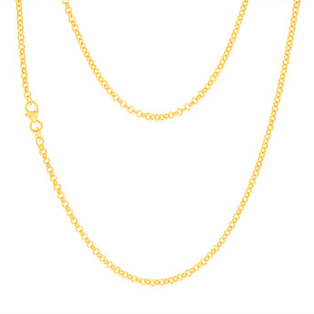 9ct Yellow Gold Silverfilled Fancy Belcher 45cm Chain
