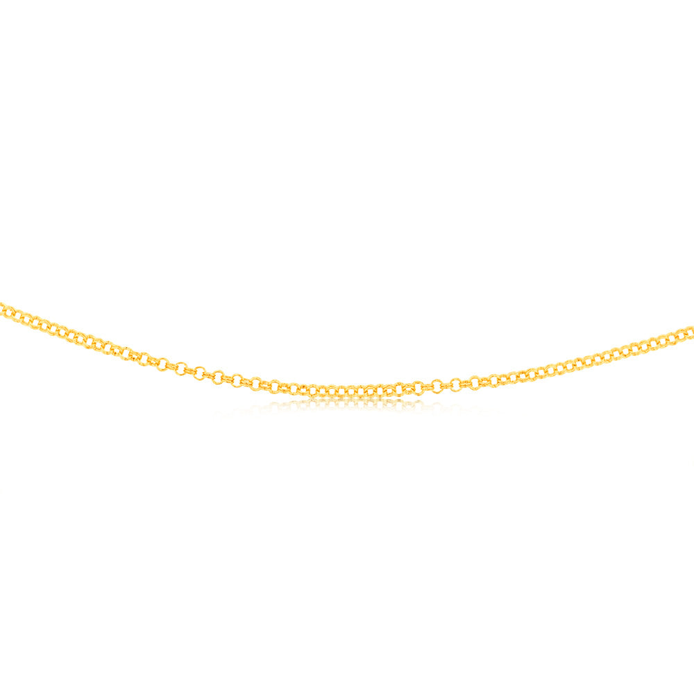 9ct Yellow Gold Silverfilled Fancy Belcher 45cm Chain