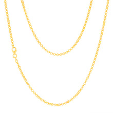 Load image into Gallery viewer, 9ct Yellow Gold Silverfilled Fancy Belcher 50cm Chain