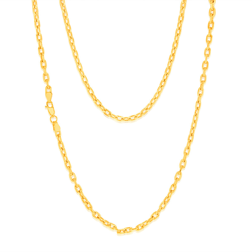 9ct Yellow Gold Silverfilled Fancy 55cm Chain