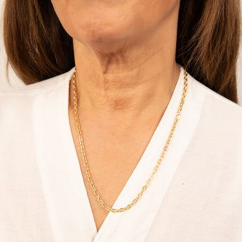 9ct Yellow Gold Silver Filled Fancy 55cm Chain