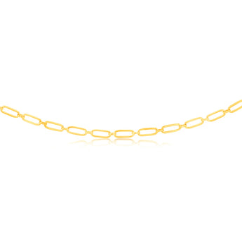 9ct Yellow Gold Silver Filled Fancy Elongated Link Belcher 45cm Chain