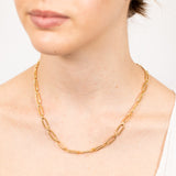 9ct Yellow Gold Silver Filled Fancy Elongated Link Belcher 45cm Chain