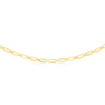9ct Yellow Gold Silver-filled Fancy Elongated Belcher Link 50cm Chain