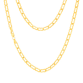 9ct Yellow Gold Silver-filled Fancy 45cm Chain