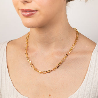 9ct Yellow Gold Silver Filled Fancy 50cm Chain