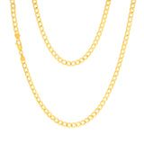 9ct Yellow Gold Silver Filled Textured Curb 95 Gauge 45cm Chain