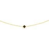9ct Yellow Gold Silver Filled Black Flower 45cm Chain