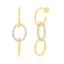 Load image into Gallery viewer, 9ct Yellow Gold Silverfilled Crystal Triple Circle Drop Earrings