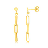 9ct Yellow Gold Silverfilled Link Drop Earrings