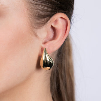 9ct Yellow Gold Silver filled Polished Tear Drop Stud Earrings