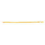 9ct Yellow Gold Silverfilled Square Snake 21cm Bracelet