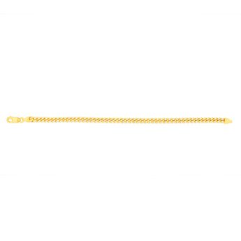 9ct Two Tone Gold Silverfilled Diamond Cut Square Snake 21cm Bracelet