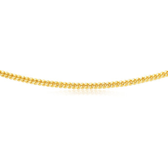 9ct Yellow Gold Silver Filled Diamond Cut Two Tone Square Snake 55cm Chain