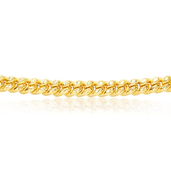 9ct Yellow Gold Silver Filled Diamond Cut Two Tone Square Snake 55cm Chain