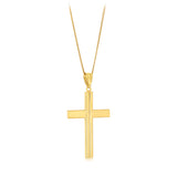 9ct Yellow Gold Silverfilled Plain Cross Pendant