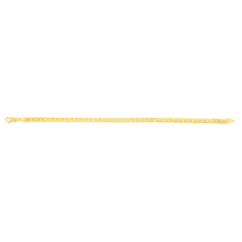 9ct Yellow Gold Silverfilled Double Concave 80 Gauge Curb 19cm Bracelet