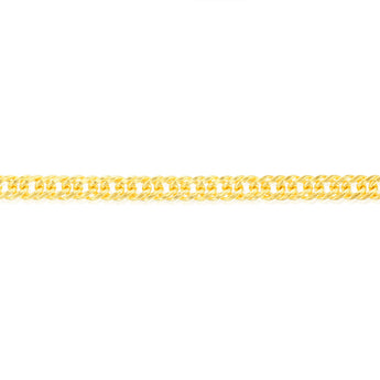 9ct Yellow Gold Silverfilled Double Concave 80 Gauge Curb 19cm Bracelet