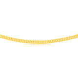 9ct Yellow Gold Silver Filled Double Concave 80 Gauge Curb 45cm Chain