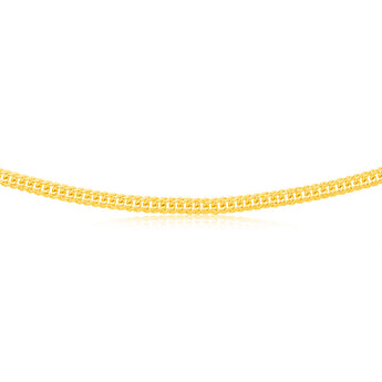 9ct Yellow Gold Silver Filled Double Concave 80 Gauge Curb 45cm Chain
