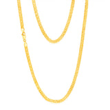 9ct Yellow Gold Silver Filled Double Concave 80 Gauge Curb 50cm Chain