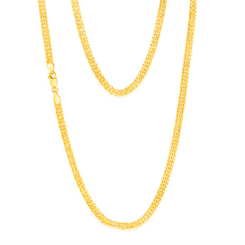 9ct Yellow Gold Silver Filled Double Concave 80 Gauge Curb 50cm Chain