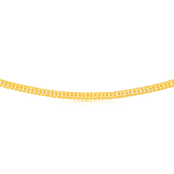 9ct Yellow Gold Silver Filled Double Concave 80 Gauge Curb 50cm Chain