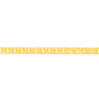 9ct Yellow Gold Silverfilled Double Concave 100 Gauge Curb 19cm Bracelet