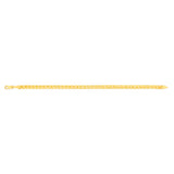 9ct Yellow Gold Silverfilled Double Concave 100Gauge Curb 21cm Bracelet