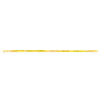 9ct Yellow Gold Silverfilled Double Concave 100Gauge Curb 21cm Bracelet