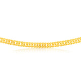 9ct Yellow Gold Silver Filled Double Concave 100 Gauge Curb 50cm Chain