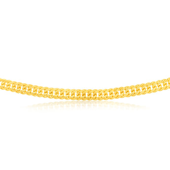 9ct Yellow Gold Silver Filled Double Concave 100 Gauge Curb 50cm Chain