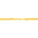 9ct Yellow Gold Silver Filled Double Concave 100 Gauge Curb 50cm Chain