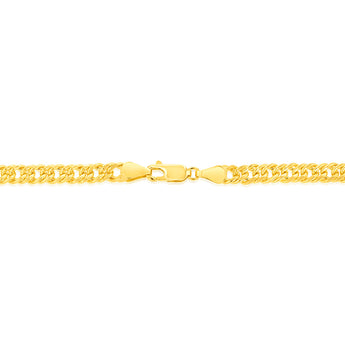 9ct Yellow Gold Silver Filled Double Concave 100 Gauge Curb 50cm Chain
