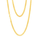 9ct Yellow Gold Silver Filled Double Concave 100 Gauge Curb 55cm Chain