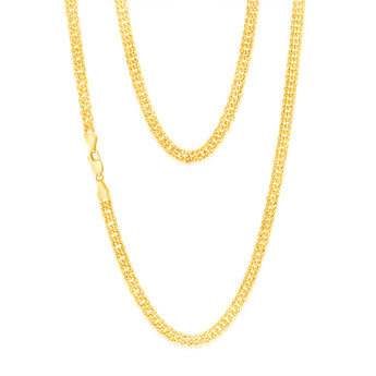 9ct Yellow Gold Silver Filled Double Concave 100 Gauge Curb 55cm Chain