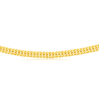 9ct Yellow Gold Silver Filled Double Concave 100 Gauge Curb 55cm Chain