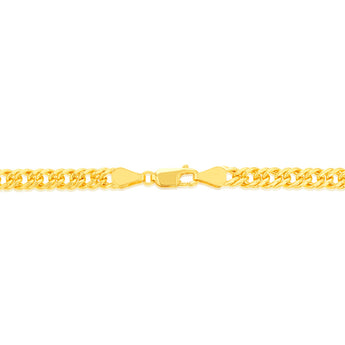 9ct Yellow Gold Silver Filled Double Concave 100 Gauge Curb 55cm Chain