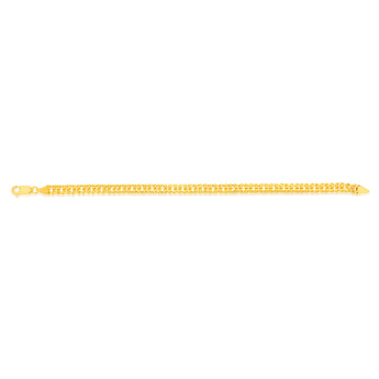9ct Yellow Gold Silverfilled Double Conclave 120 Gauge Curb 21cm Bracelet