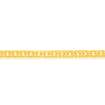 9ct Yellow Gold Silverfilled Double Conclave 120 Gauge Curb 21cm Bracelet
