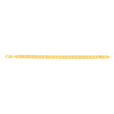 9ct Yellow Gold Silverfilled Double Concave 120 Gauge Curb 19cm Bracelet