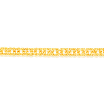 9ct Yellow Gold Silverfilled Double Concave 120 Gauge Curb 19cm Bracelet