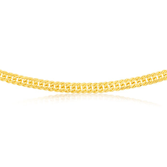 9ct Yellow Gold Silver Filled Double Concave 120 Gauge Curb 50cm Chain