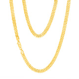 9ct Yellow Gold Silver Filled Double Concave 120 Gauge Curb 55cm Chain