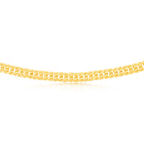 9ct Yellow Gold Silver Filled Double Concave 120 Gauge Curb 55cm Chain