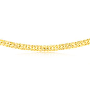 9ct Yellow Gold Silver Filled Double Concave 120 Gauge Curb 55cm Chain